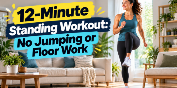Woman doing 12-Minute Standing Workout: No Jumping or Floor Work